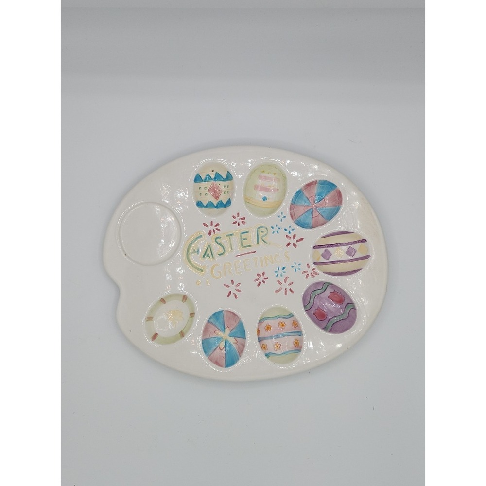 Easter Deviled Egg Serving Plate Platterโ 8-egg Colorful Easter 10"